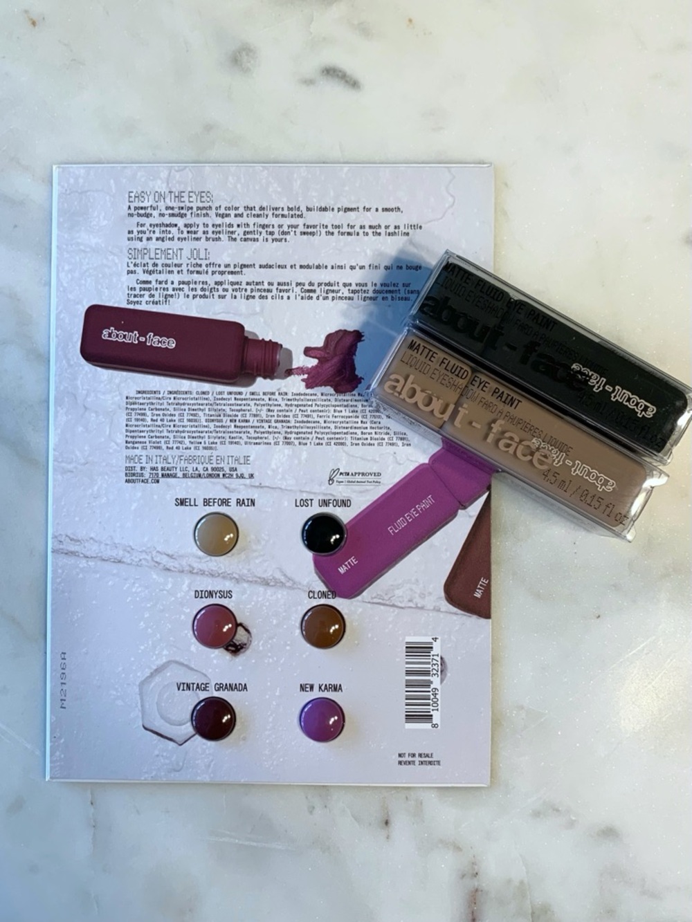 About Face Matte Fluid Eye Paint Bundle (Two Full Size Shades & Sample Card)